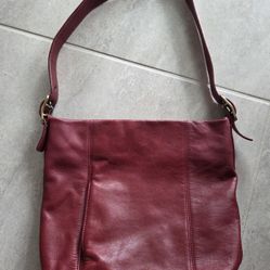 St John's Bay Leather Purse, deep red