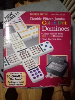 Cardinal Co. Premier Edition New Double 15 Jumbo Color Dot Dominoes