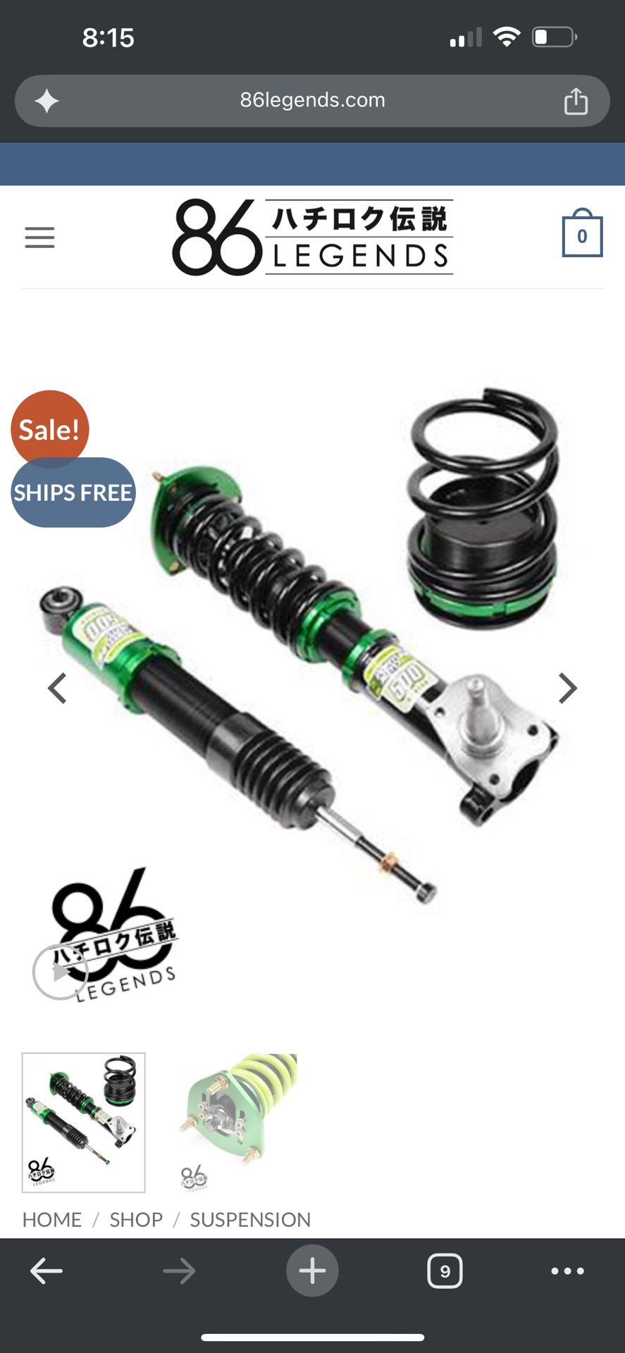 Fortune Auto 500 Coilovers For AE86 New In Box