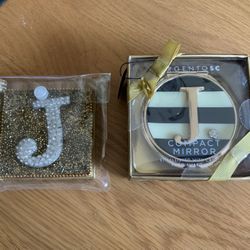 Monogramed  (J) Glittery Note Pad And Pen