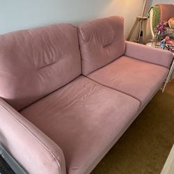 Pink Velvet-y Couch