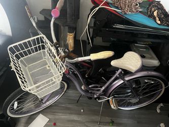 Purple Cruiser Bike with Front Basket
