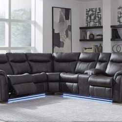 Ashley Reclining Sectional with RGB LED Lights — ONLY $1,198!