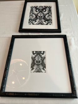 Black wood bamboo framed pictures