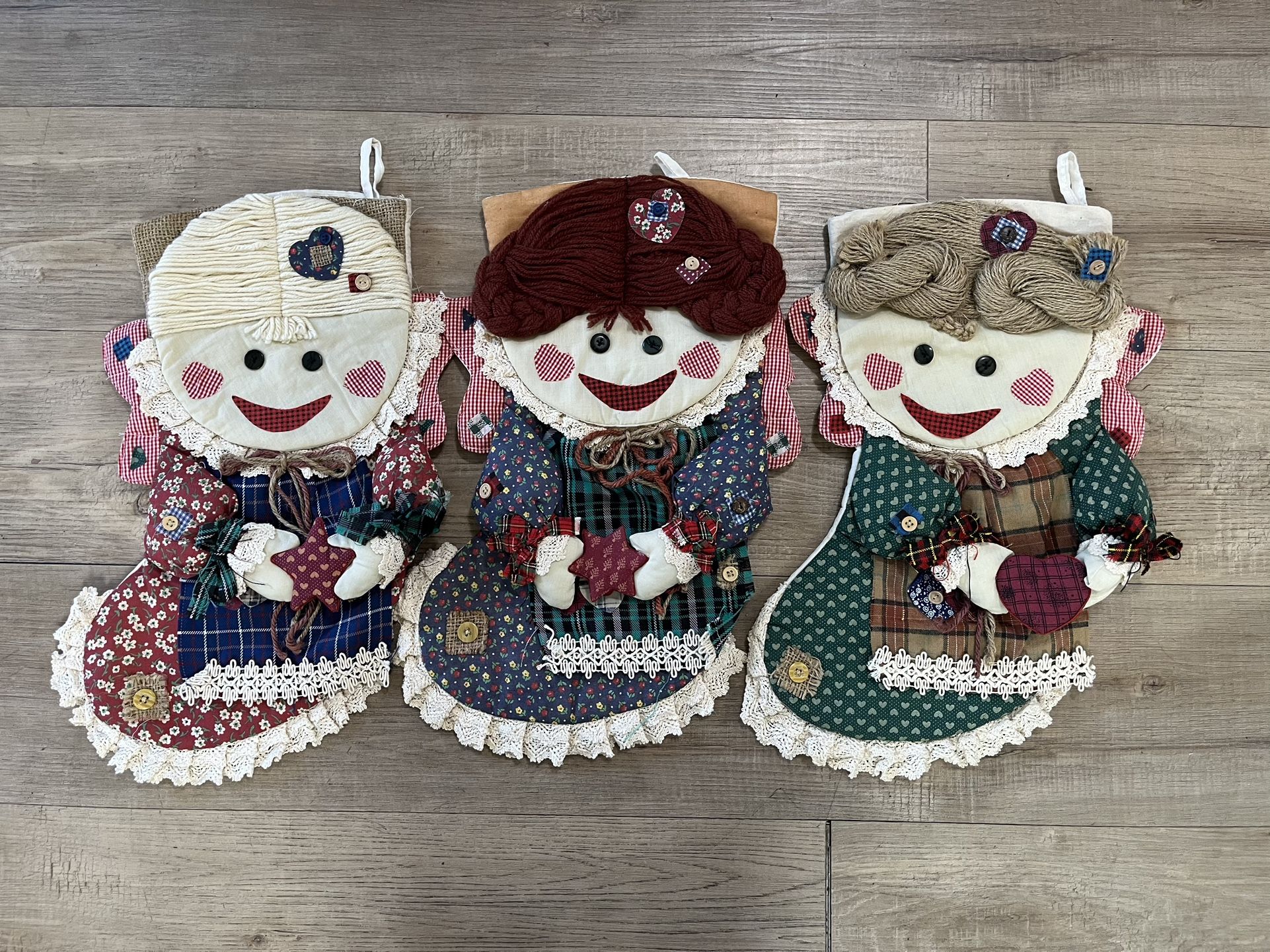 Vintage Fabric Christmas Stockings