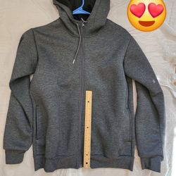 Grey Hoodie Jacket Coat Men Adult Sports Outdoor Teen College Travel School