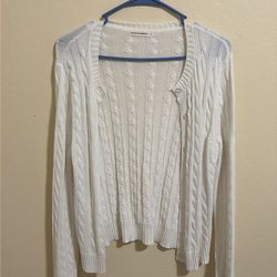 white cardigan