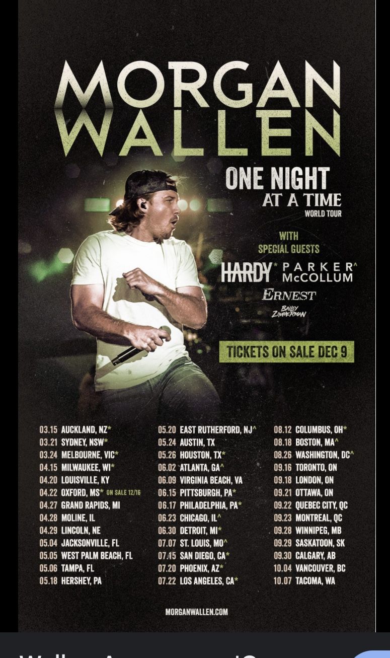 Morgan Wallen June 20th 5:30pm