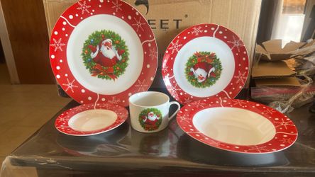 Vajilla De SantaClaus 30 Piezas Porcelana