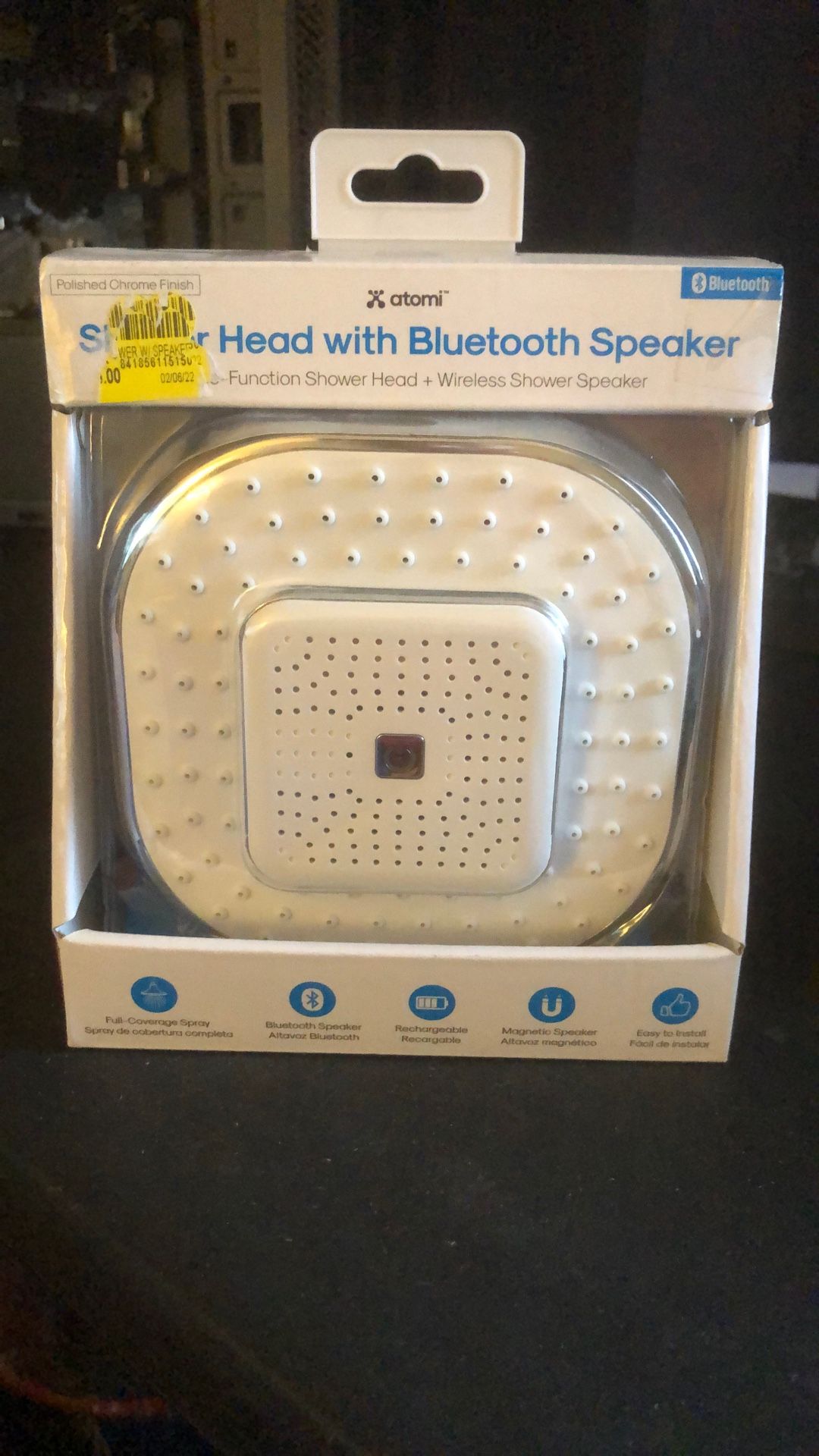 atomi shower head with bluetooth speaker