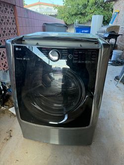 LG Front Load Dryer Black Steel and washer