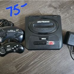 Sega Genesis with 2 Controllers and Games