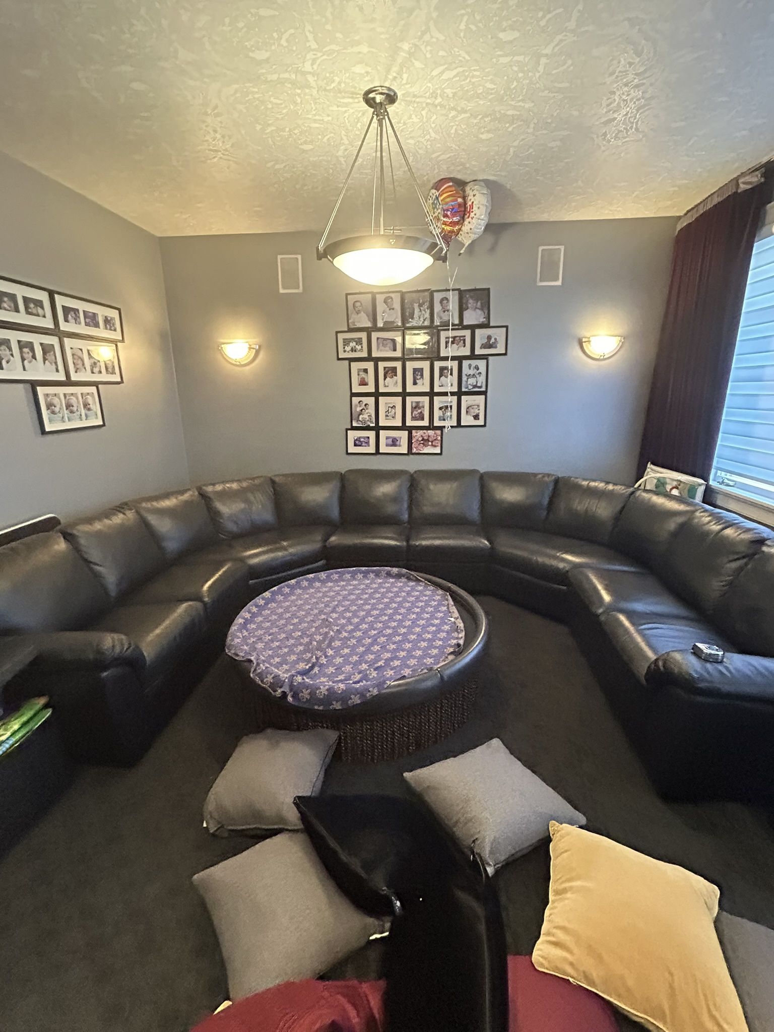 Beautiful Black Leather Couch For Sale 