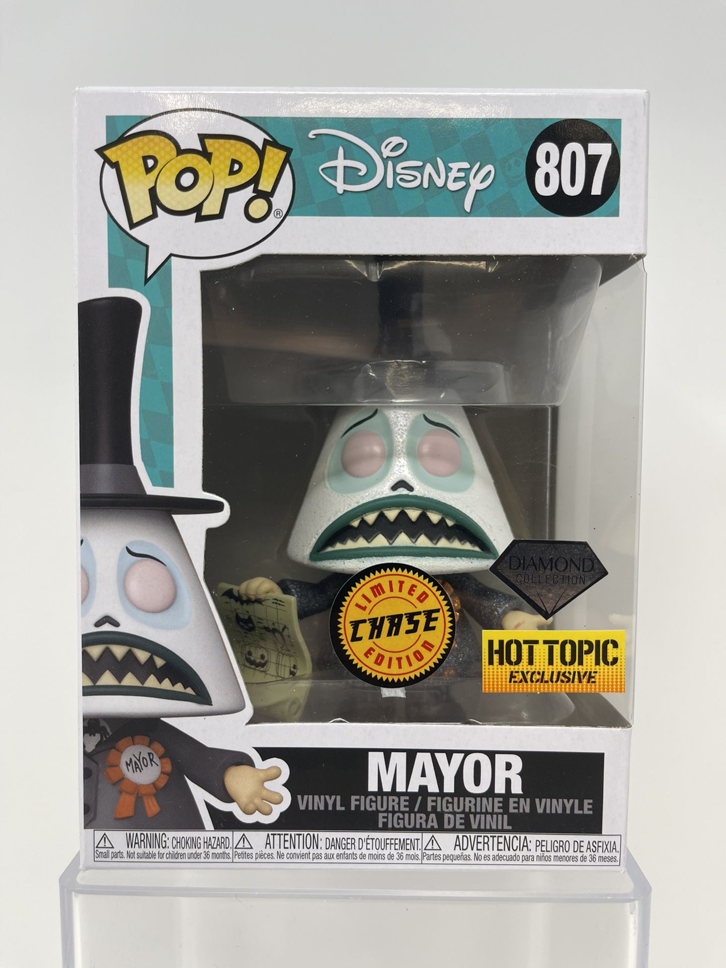 Disney / The Nightmare Before Christmas Funko Pop - Mayor #807 (Chase Limited Edition - Diamond Glitter Collection - Hot Topic Exclusive)