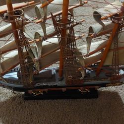 Vintage Constitution 1814 Ship Nautical Decor 16 x 13.5"
