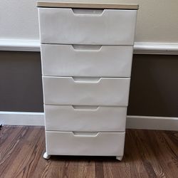 5 Drawer Plastic Storage Unit On Wheels