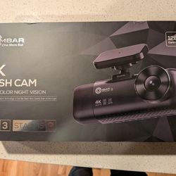 OMBAR 4K Dash Cam Full Color Night Vision GPS 128GB Card