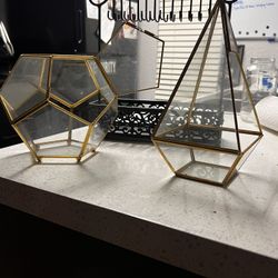 2 Glass Terrariums 
