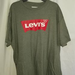 Levi's Logo T Shirt Grey Red