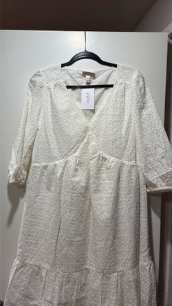 New white maternity dress
