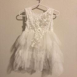 White Flower Girl Toddler Dress