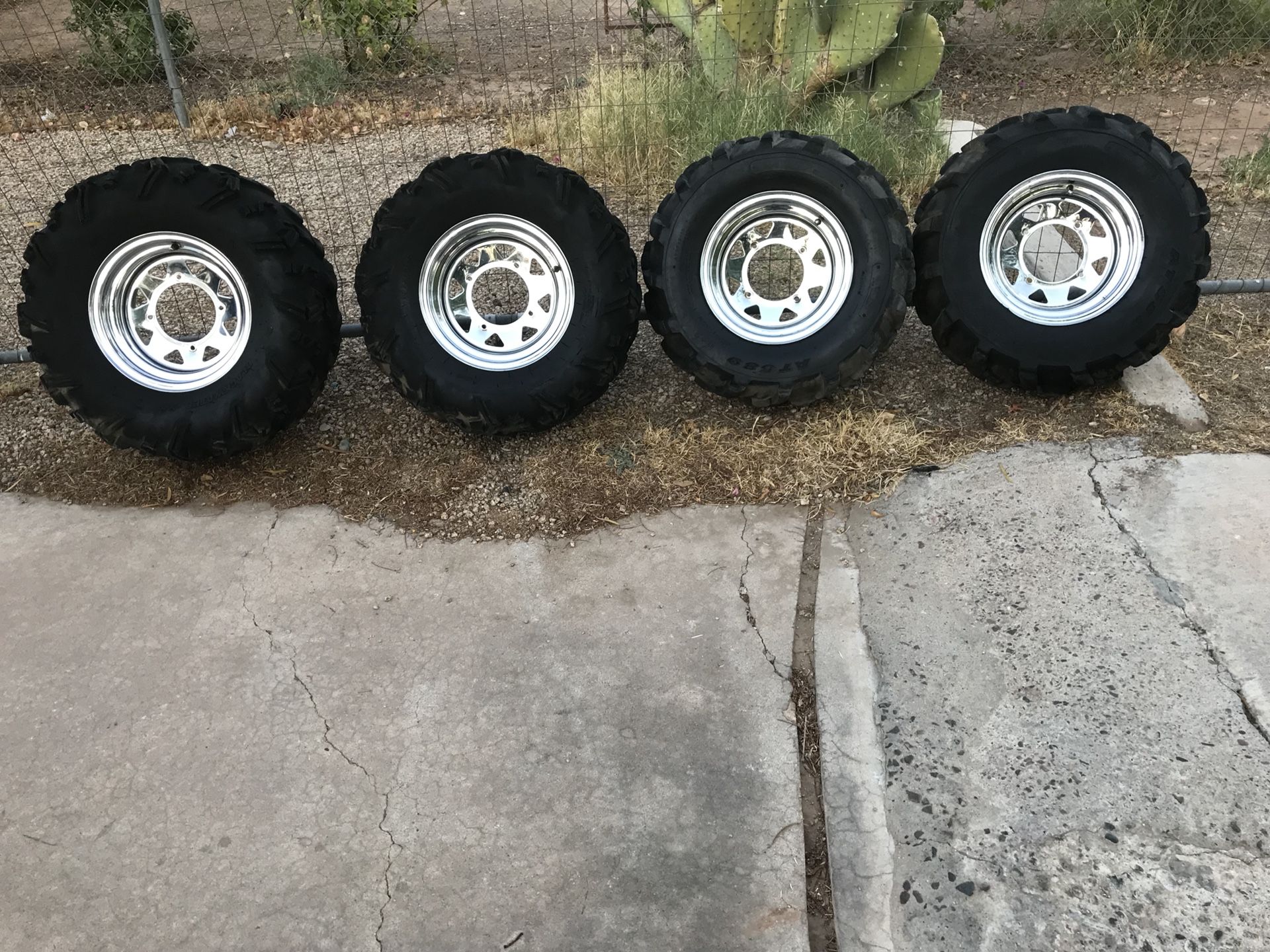 ATV tires w/ chrome rims