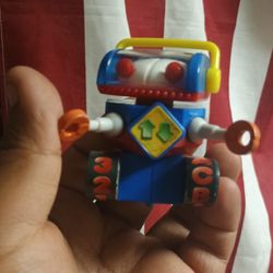 Disney Toy Story 2 Vintage 1999 Pullback Blue Robot McDonalds Toy Spinning Head