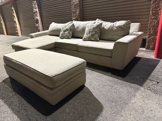 L- Fabric Sectional Sofa with Ottoman*free delivery*