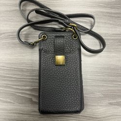 Isabelle Vegan Leather Wallet Crossbody Phone Case Purse Organizer Black NWOT