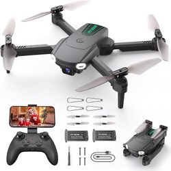New In Box Foldable Drone with Camera for Kids Beginners - Remote Control Helicopter Toys Gifts for Boys Girls, 1080P HD FPV RC Drones with 2 Batterie