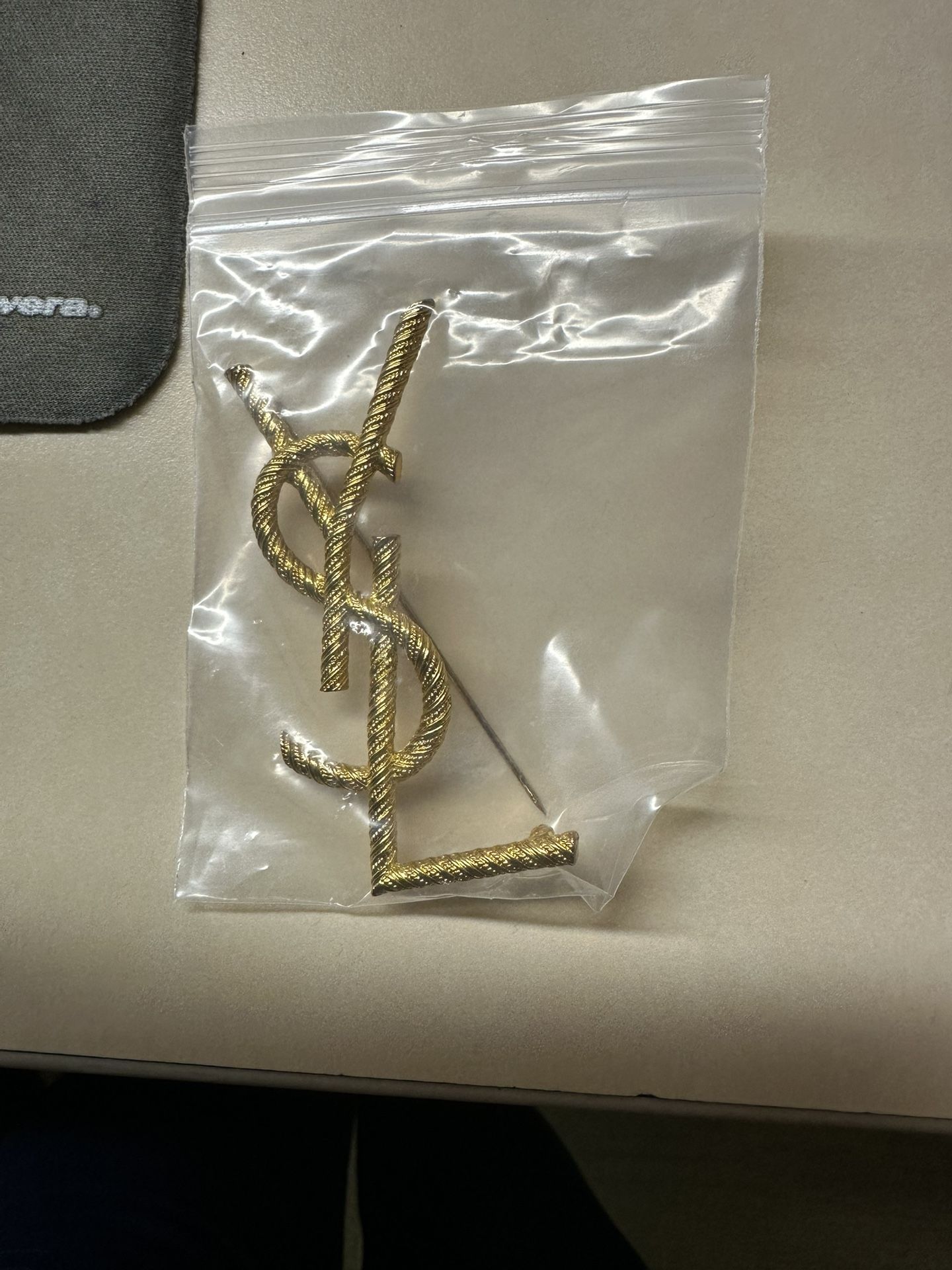 Y-S-L Brooch Gold Color