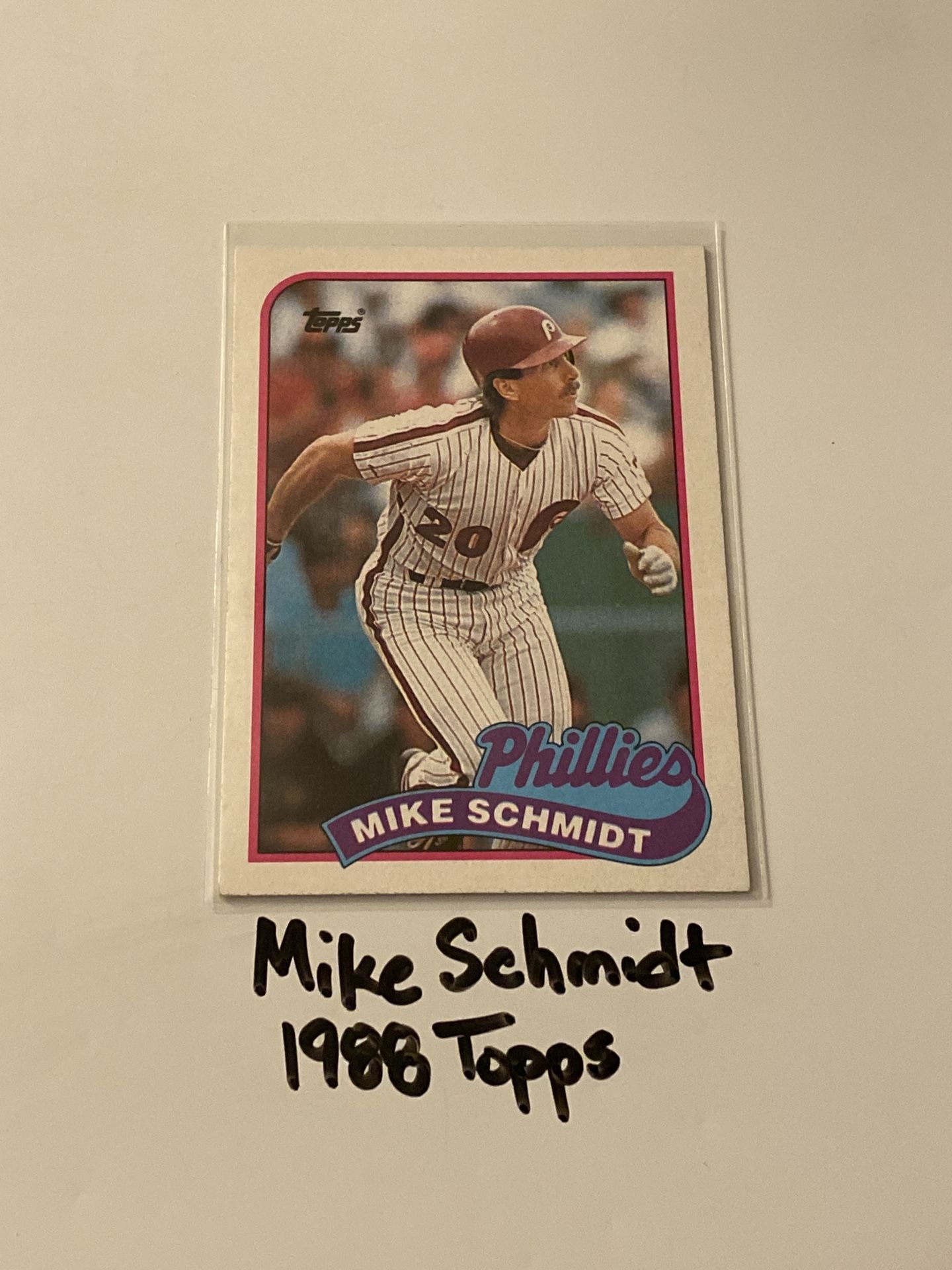 Mike Schmidt Philadelphia Phillies Hall of Fame 3rd Baseman Topps Card.