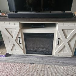 TV Stand w/ Fire Display Heater
