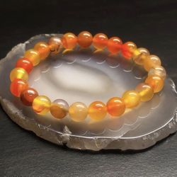 Genuine Carnelian, Unisex Stretch Bracelet
