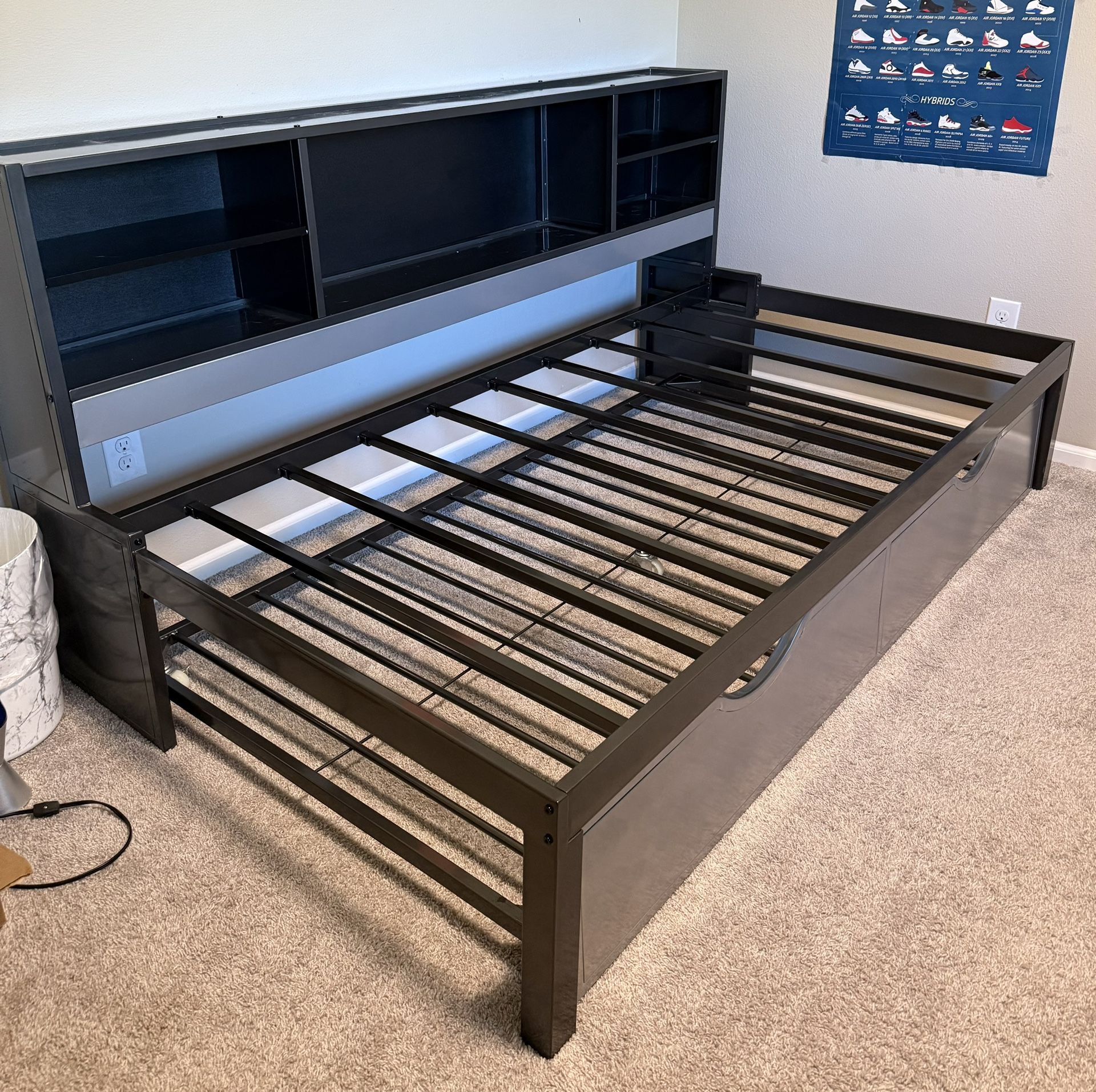 Twin Trundle Bed With 2 Mattresses