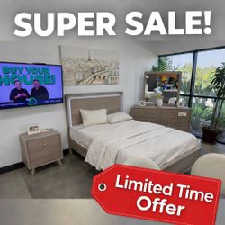 Led headboard queen size bed frame // Mattress Sold Separately 