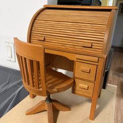 American Girl Rolltop Desk and Swivel Chair