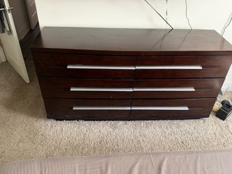 Dark Wood 6-Drawer Double Dresser