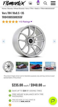 Vors TR4 18x8.5 +35 wheels with Kumho Majesty 245/40R18 tires