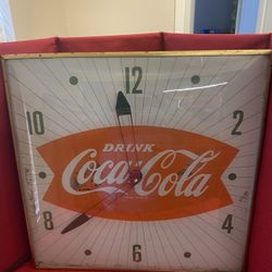 Antique 1960’s Coca Cola Electric Wall Hanging Clock
