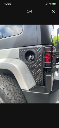 Black Corner Quarter Panel Diamond Plate Style Plastic Rubicon Wrangler