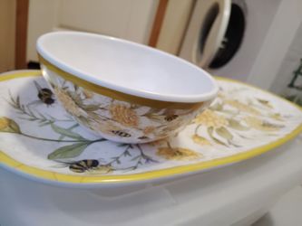 matching oval tray and bowl