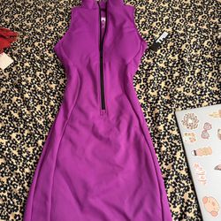 TA3 Womens Size XS REG long Surfy Dress Lace Up Back Shapewear Orchid