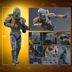 Hot Toys TMS155 Commander Gregor Star Wars The Clone Wars 1/6 Figure