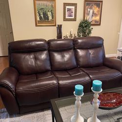 3 piece leather recliner set sofa love seat and chair