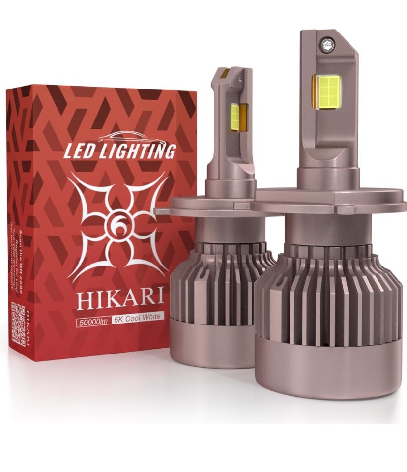 Hikari 2025 Future 50000LM H4/9003 LED Fog Light, 65W Titanova LED, 6000K Cool White, IP68 Waterproof, Foglight,Plug & PlayPack of 2