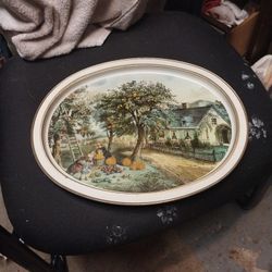 Vintage Currier And Ives Tray