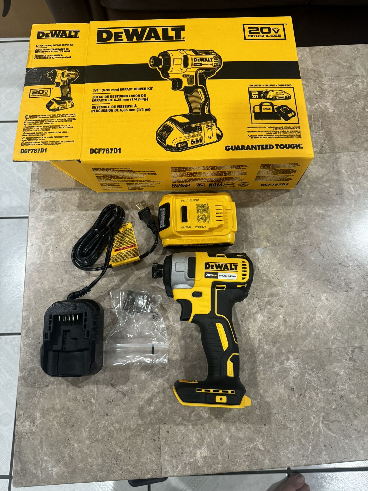 Brand New DEWALT 20V MAX Impact Driver, 1/4 Inch, Battery and Charger Included