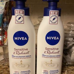 Set of 2 Nivea sensitive & radiant body lotion•16.9oz•all for $12