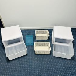 Set Of 5 Home Organization Storage Bins 